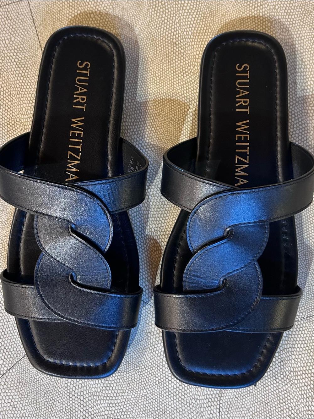 Stuart Weitzman Black Leather Ibiza Sandals Size 8